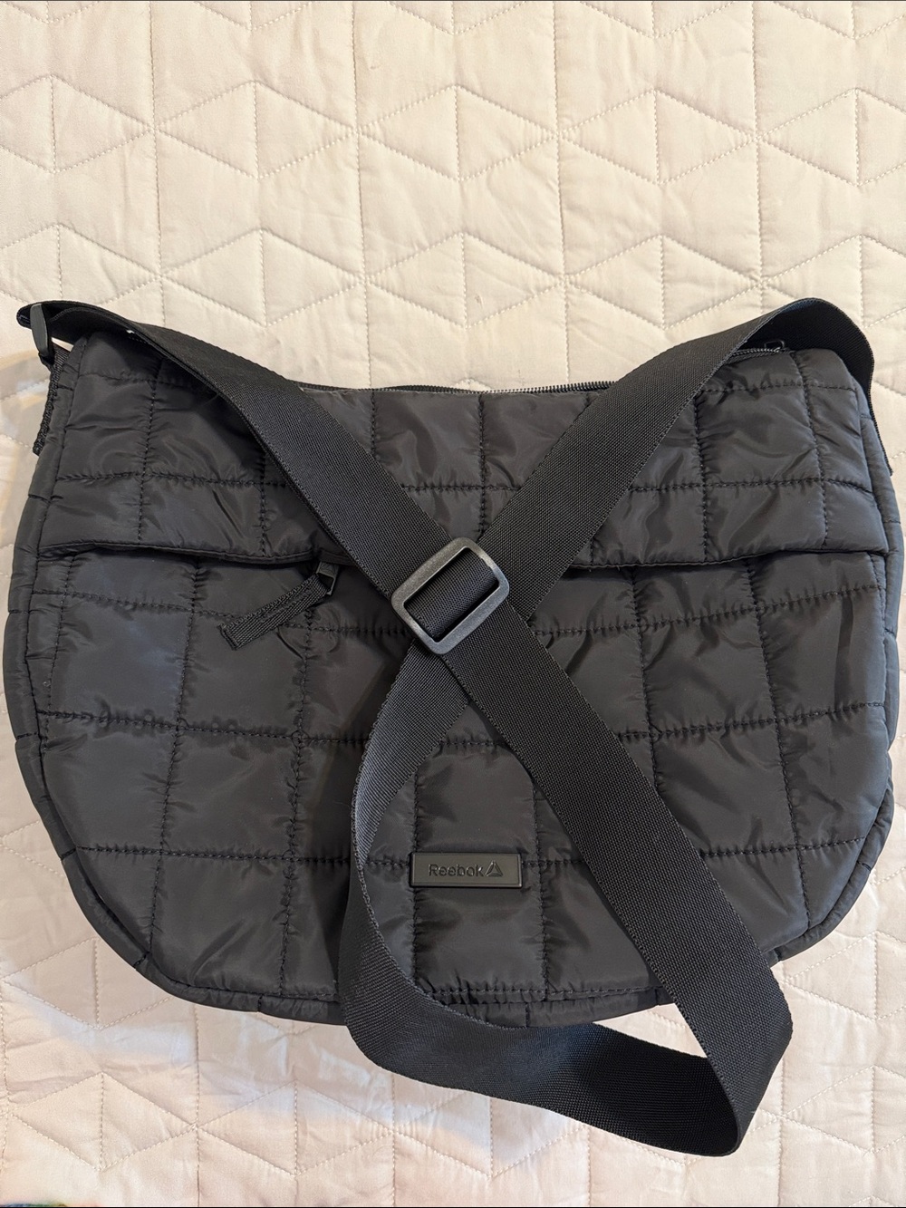 Reebok Black Quilted Crossbody Bag